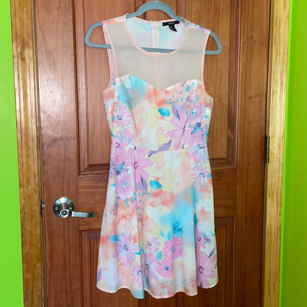 Pastel multicolor floral dress🍬💗💜🦋